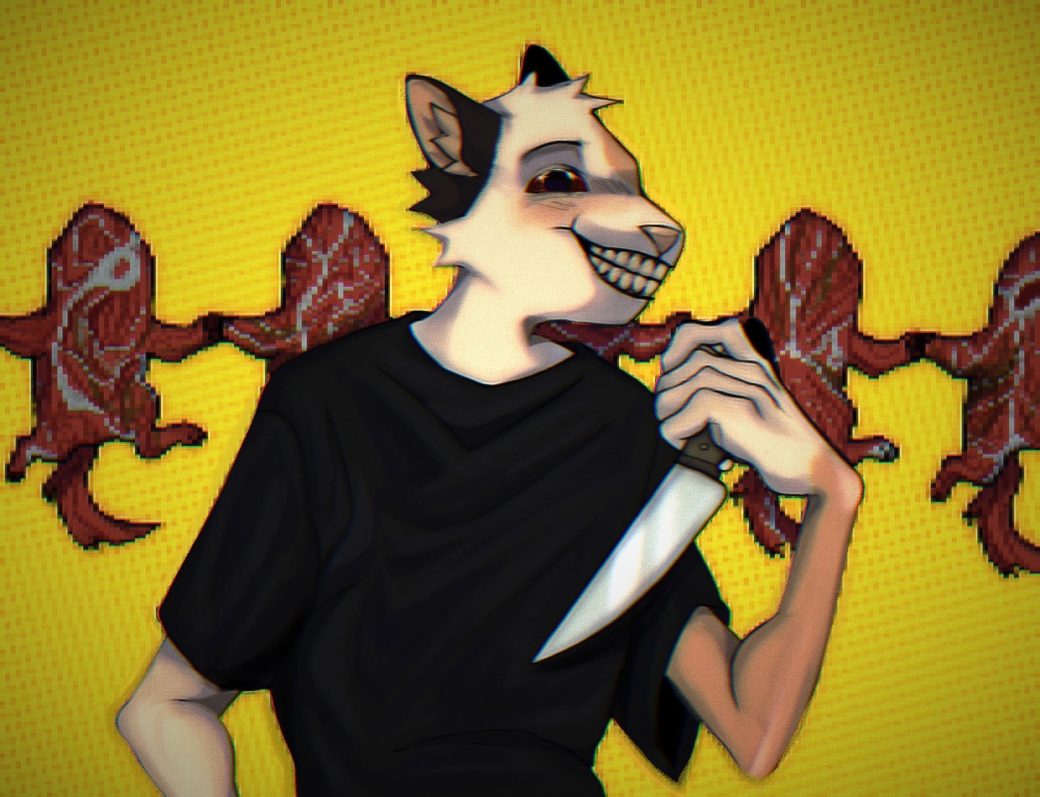 Мясо. Мясо. Мясо Ходят люди на блюде.