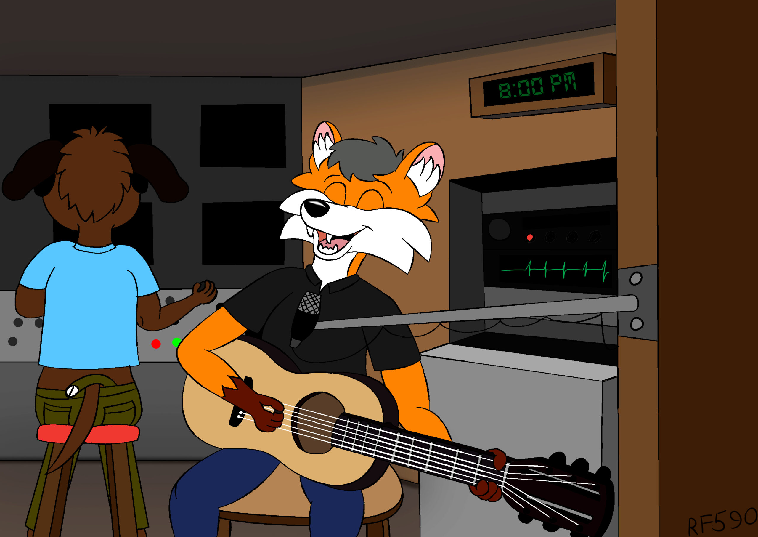 Раш Фокс записывает песню