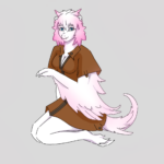 Девушка фурри-гибрид(пернатый дракон с ушками от медведя).