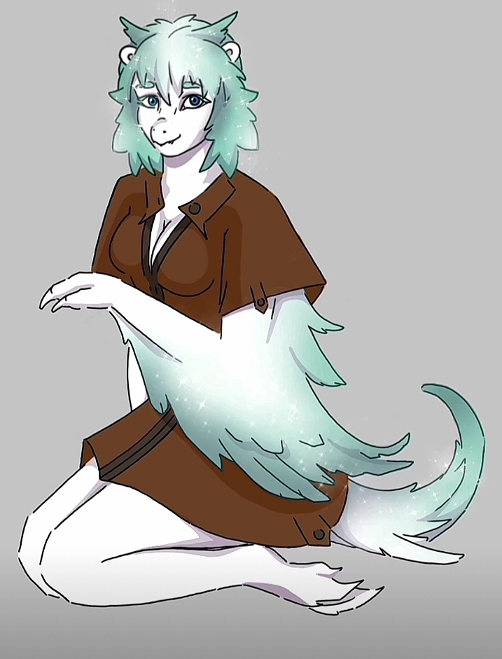 Девушка-гибрид(дракон с ушками от медведя)