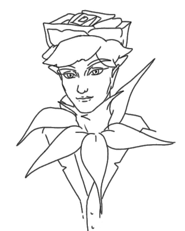 Роза линейный рисунок