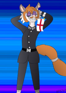 Луи держит флаг Англии [Art Trade]