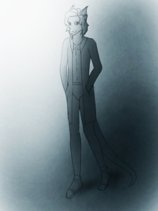 Набросок монохромного дракона