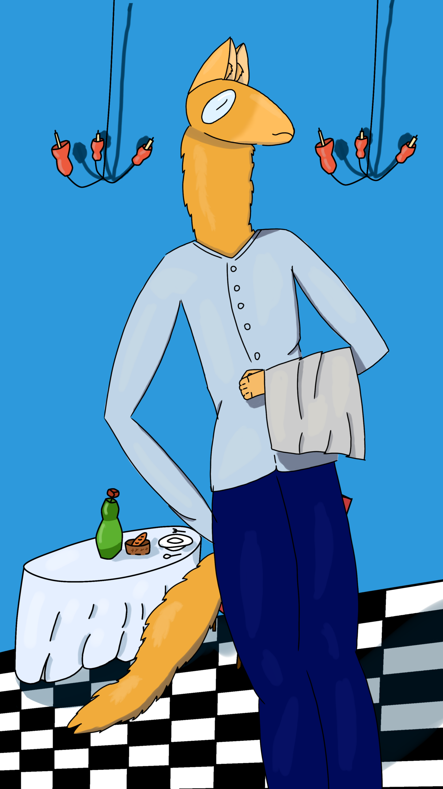 Фото Кейси со сёмок для ресторана.