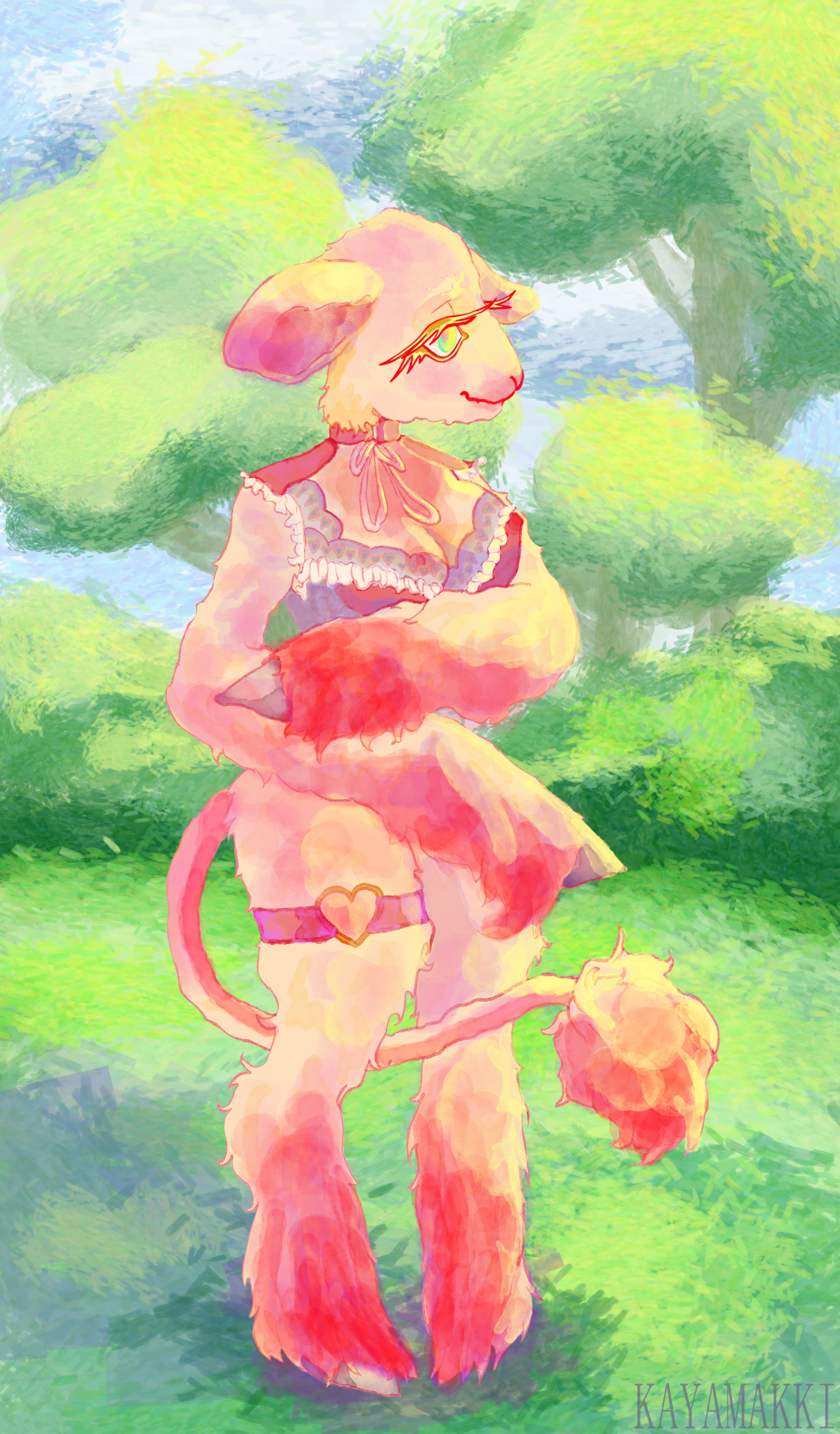 Овечка в саду