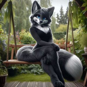 Волчица Анна в парковом саду