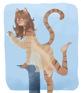 Фурри полосатая кошечка