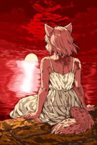 Кошечка и ослепительный закат