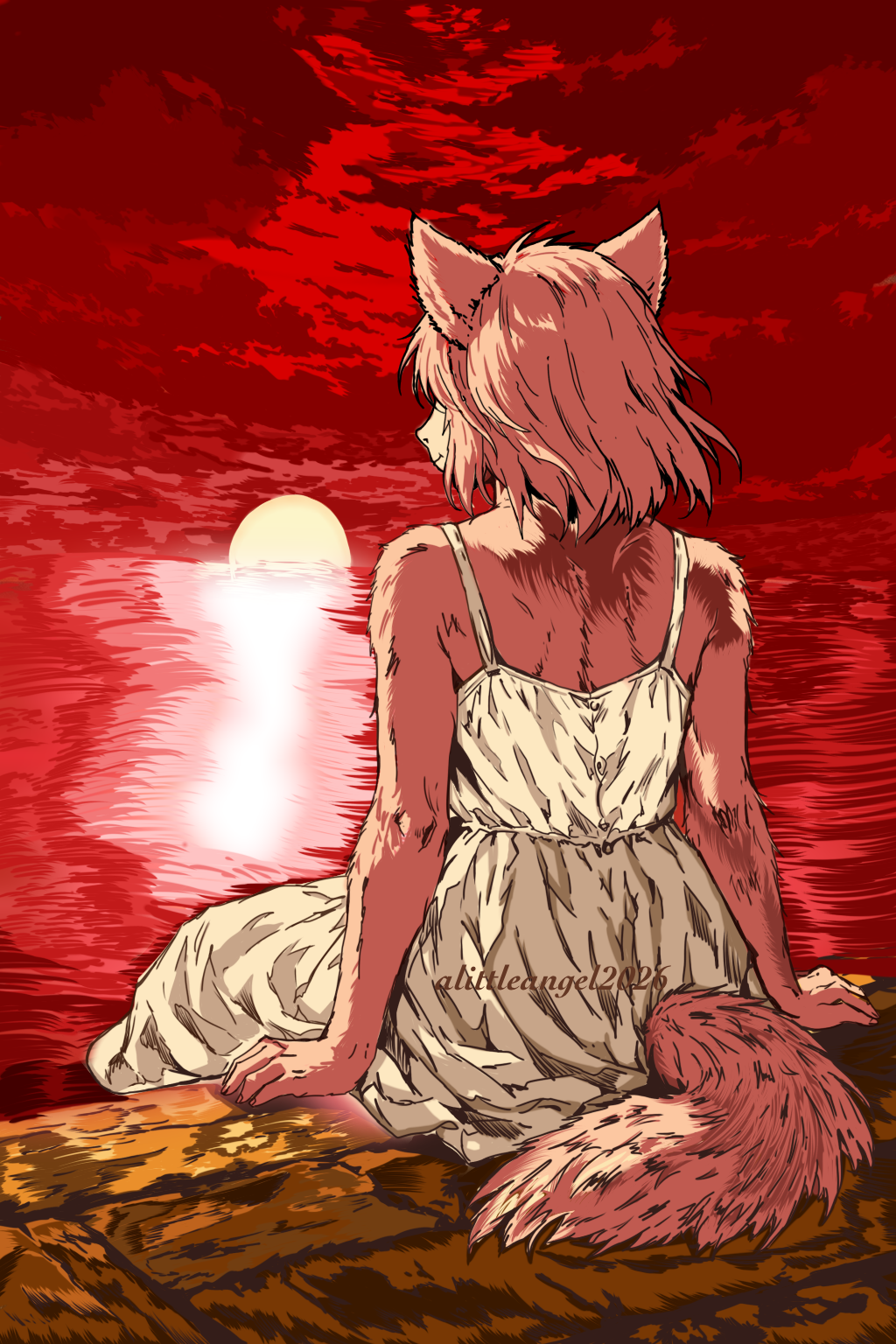 Кошечка и ослепительный закат